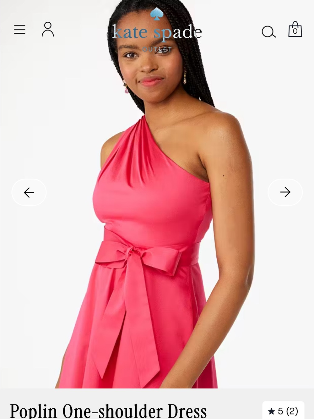 kate spade Poplin One Shoulder Dress Lined Zip Knee Length Size 6 - Picture 12 of 12
